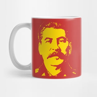 Stalin Yellow On Red Soviet Style Pop Art Mug